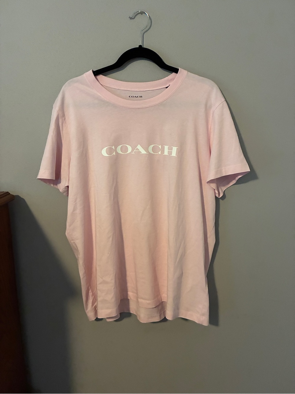 COACH Women's Pink Logo Crewneck T-Shirt